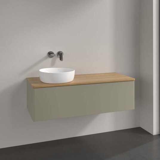 Villeroy & Boch  Antao Servantskap med 1 skuff 120x50x36 cm u/lys Steingrå/Eik