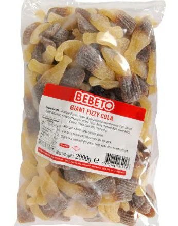 2 kg Bebeto Giant Fizzy Cola Bottles   Pose med Store Sure Colaflasker