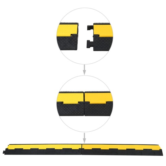 vidaXL Kabelbeskytter 2 stk 2 kanaler gummi 101,5 cm vidaXL Kabelbeskytter 2 stk 2 kanaler gummi 101,5 cm