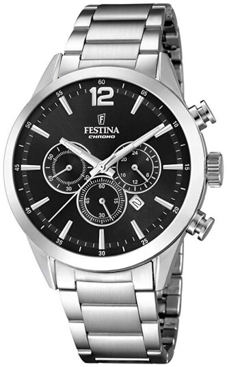 Festina Herreklokke F20343 8 Sort/Stål Ø43.5 mm Festina Herreklokke F20343 8 Sort/Stål Ø43.5 mm