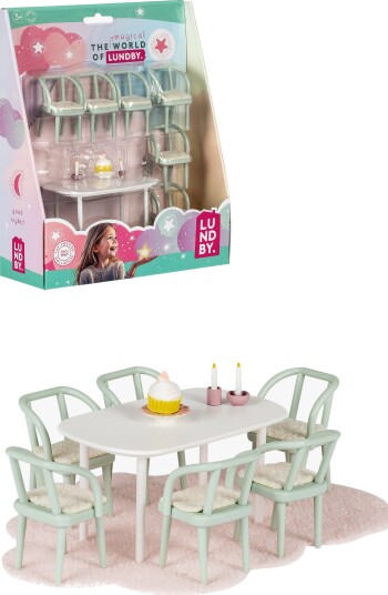 Lundby Dukkehustilbehør Spisestuemøbler 6 Stk