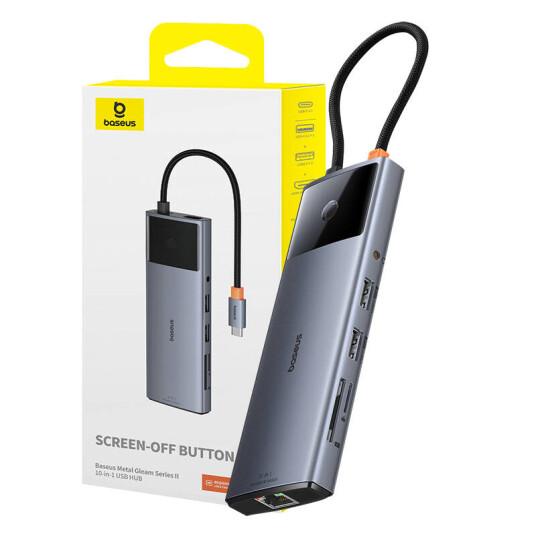 Baseus Metal Gleam II DokkingStasjon 10-i-1 USB-C til HDMI 100W Baseus Metal Gleam II DokkingStasjon 10-i-1 USB-C til HDMI 100W