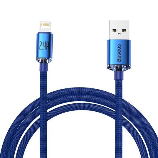 Baseus USB til Lightning Kabel 2m 2.4A Blå