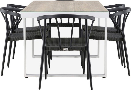 Venture Home Merlo Spisesett med stoler Stina Svart Venture Home Merlo Spisesett med stoler Stina Svart