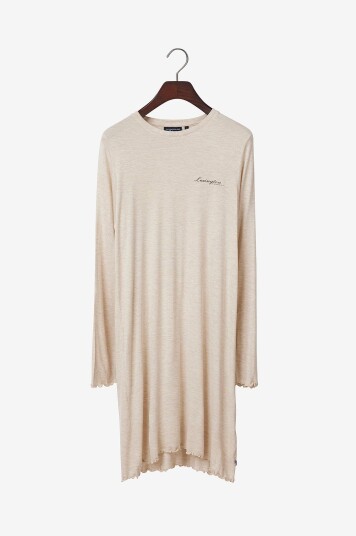 Lexington Nattkjole i jersey av viskose/modalblanding Beige