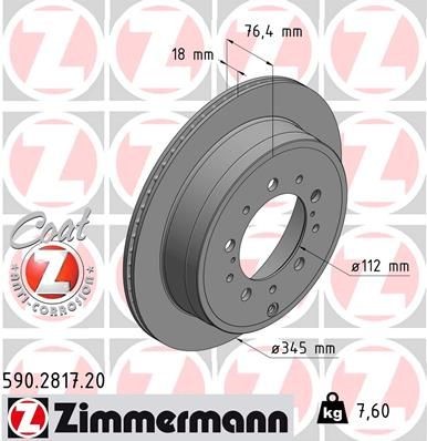Bremseskive ZIMMERMANN 590.2817.20