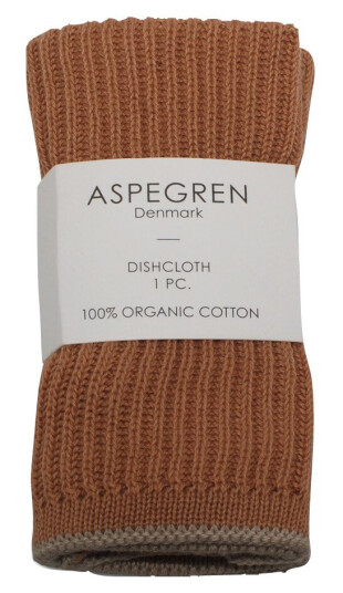 Aspegren Ripple kjøkkenklut strikket 26x26 cm camel