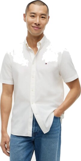 Tommy Hilfiger Gmd Poplin Btd S/S Shirt   White   XL