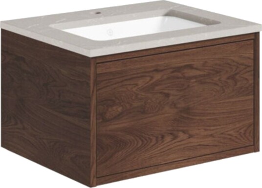 Gustavsberg Ducentic Servantskap med Benkeplate Brun eik / 60cm Polar Grey 1 Hull for Kran Gustavsberg Ducentic Servantskap med Benkeplate Brun eik / 60cm Polar Grey 1 Hull for Kran