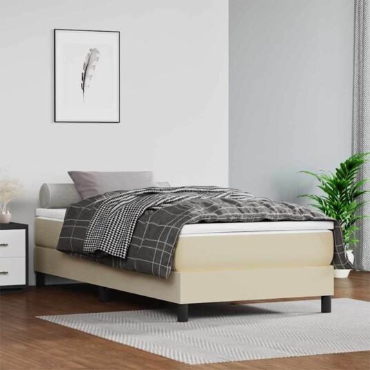 vidaXL Pocketfjærmadrass medium kremhvit 80x200x20 cm kunstlær vidaXL Pocketfjærmadrass medium kremhvit 80x200x20 cm kunstlær
