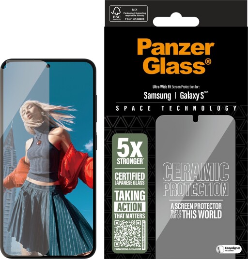 PanzerGlass Ceramic Skjermbeskytter for Galaxy S25 - Ultrabred Passform