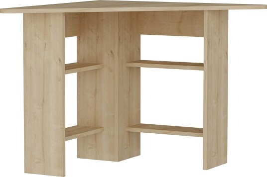 Oderzo Hjørneskrivebord 80 cm med Oppbevaringshyller - Natur