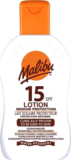 Malibu Solkrem SPF 15 Vannfast 100 ml - Beskyttelse mot UVA/UVB
