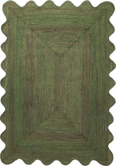 Bølget juteteppe San Francisco militærgrønn Størrelse: 80 x 150 cm
