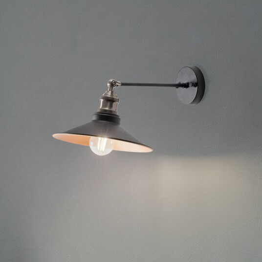 Vegglampe Saglam Opviq dimbar Sort Stue / spisestue Metall Herregård / rustikk