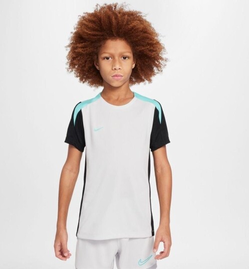 Nike Trenings T skjorte Dri fit Strike Hvit/svart/turkis Barn størrelse S: 128 137 cm