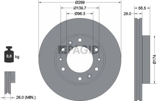 PAGID 56381NC Bremseskive PAGID 56381NC Bremseskive