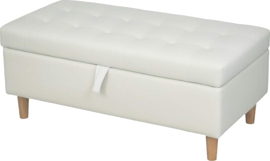 Creme Velvet Storage Ottoman – 84L treben