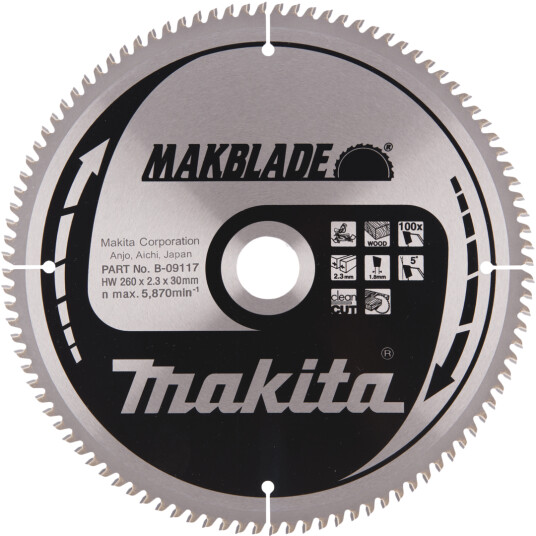 MAKITA SIRKELSAGBLAD Ø260X30MM 100T TRE