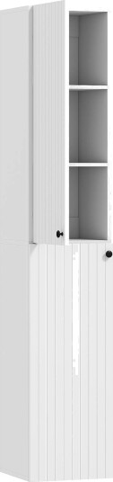 Vegghengt baderomsskap 6 hyller Hvit MDF