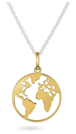 Pan Jewelry, Anheng i 585 gult gull med verdenskart Pan Jewelry, Anheng i 585 gult gull med verdenskart