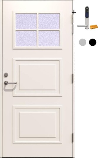 Ytterdør Gilje Dirdal Profil Katedralglass med Yale Doorman Classic Home