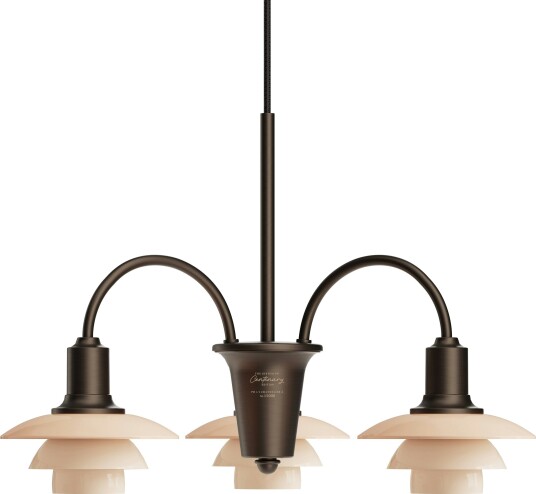 PH 1/1 Lysekrone Med 3 Armer Centenary Edition Aged Brass / Dusty Terracotta