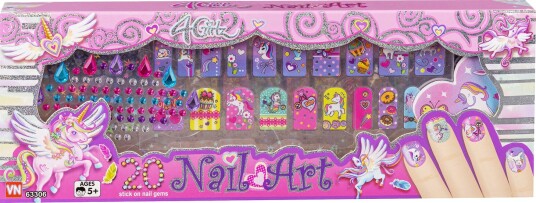 4-Girlz Neglesalongsett 20+ Deler Inkl. Negletørker Glitter Klistremerker 5+ År