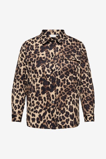 Only Carmakoma - Skjorte carCashi Leo L/S Pocket Shirt Wvn - Brun
