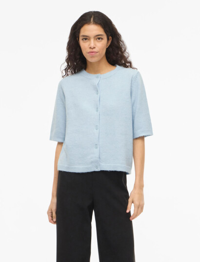 Vila Viliga 2/4 O Neck Knit Cardigan   Noos   Blue   S