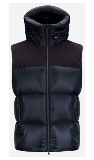 Vest Hoodie With Corduroy - Blu Navy Vest Hoodie With Corduroy - Blu Navy
