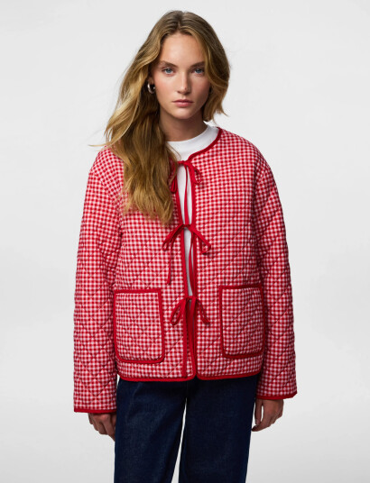 Pieces Pcbibba Quilt Jacket Red XS Pieces Pcbibba Quilt Jacket Red XS