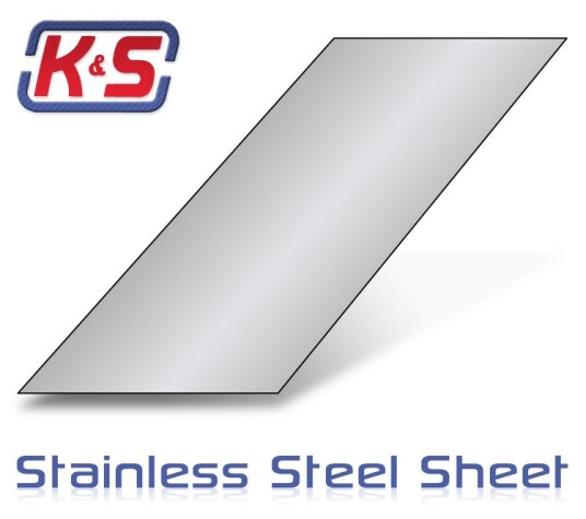 K&S #276 - .018 Stainless Steel Sheet Metal 4" x 10" 1stk