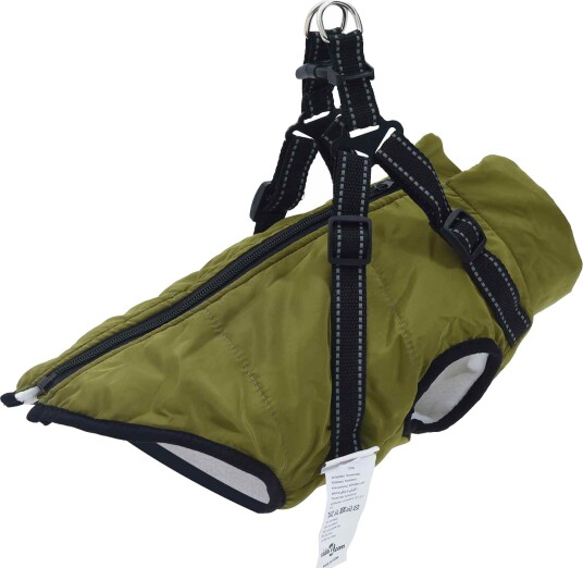 Vidaxl Hund Frakk Army Grønn L24 Fleece Og Polyester