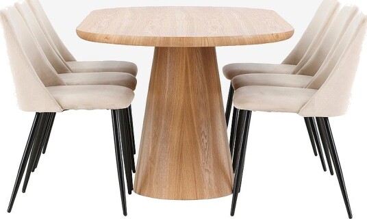 Venture Home Spisebord Stjärnö med stol Night Beige