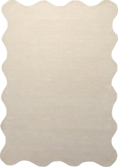 Bølget ullteppe Diu Hand Tufted Wool Premium krem Størrelse: 240 x 340 cm