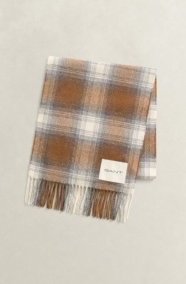Rutete Ullskjerf CARAMEL BROWN ONE SIZE
