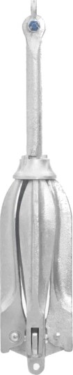 Sammenleggbart anker med tau sølv 12 kg smibart jern