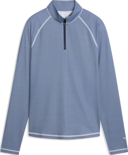 Puma W Uv Birdseye 1/4 Zip Golfgenser dame White Glow Deep Navy X Large