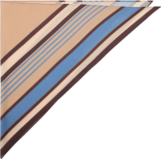 Mango Striped Satin Scarf Beige ONE SIZE