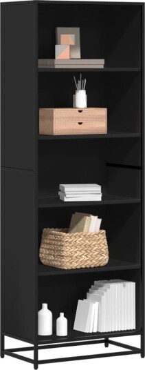 Bokhylle svart 60x35x170,5 cm konstruert tre