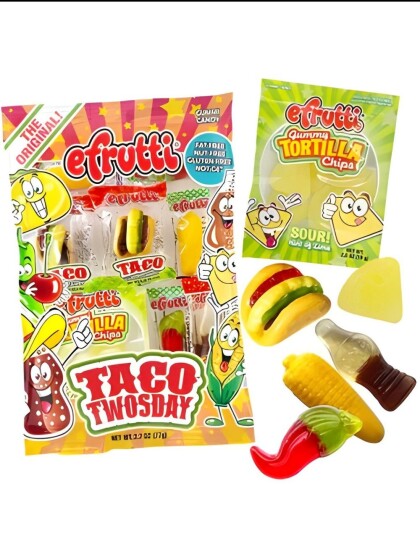efrutti Gummi Bakery Shoppe Forskjellig Matformet Vingummi