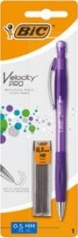 Bic Velocity Pro - Mekanisk Blyant - Hb - 0.5 Mm - Retraktil - Med Viskelær