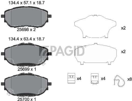 PAGID T2243N Bremseklosser PAGID T2243N Bremseklosser
