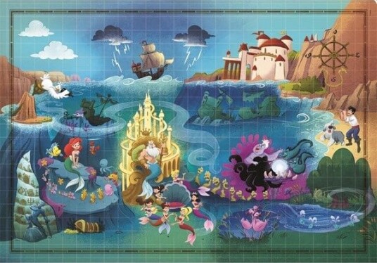 Clementoni Puzzle Disney Maps Little Mermaid 1000 pieces 2D Puslespill