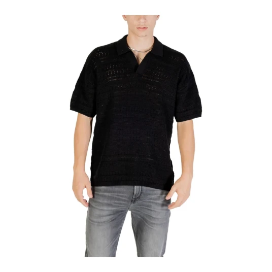 ONLY & SONS Onsgrayson Ds 5 Chochet Polo Knit Noos - Black - XL