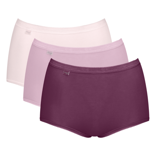 Sloggi Truser 3P Basic Plus Maxi Colored Lysrosa bomull 38 Dame Sloggi Truser 3P Basic Plus Maxi Colored Lysrosa bomull 38 Dame