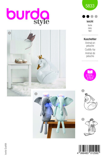 Burda 5833 - Svane- og Elefantbamse