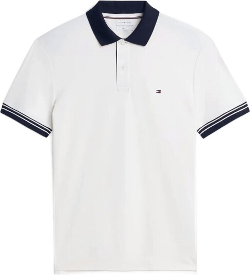 Tommy Hilfiger Interlock Plackt Detail Reg Polo   IVORY PETAL   XL