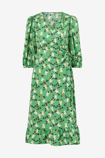 Only Omslagskjole onlOlivia 3/4 Wrap Midi Dress Wvn Grønn